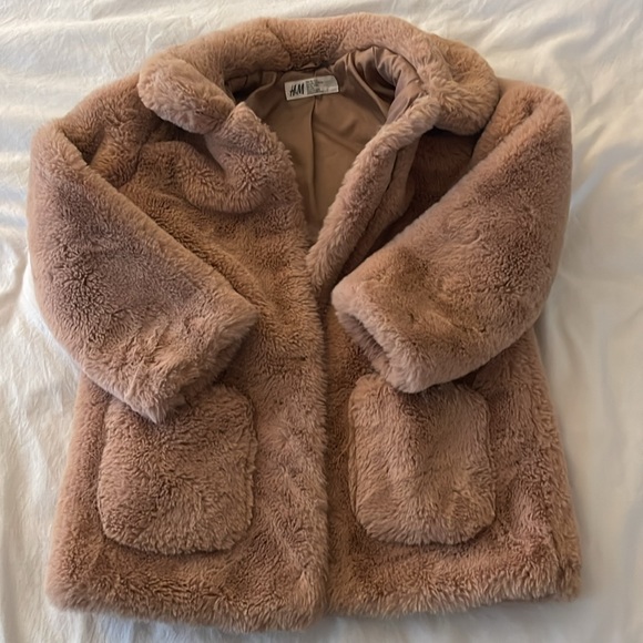 Kids H&M Faux Fur Coat - Tan - Picture 3 of 6